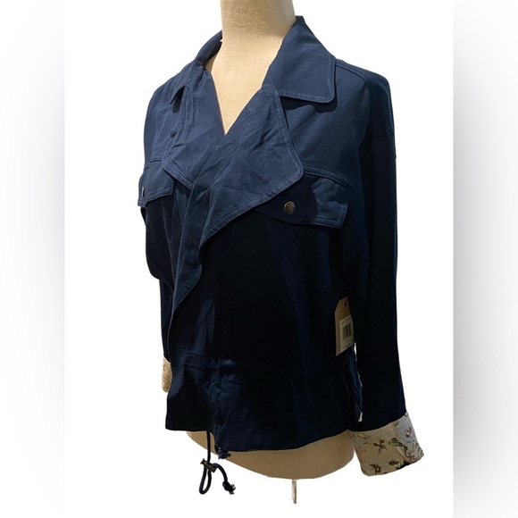 NWT Frye and Co. Lightweight Cropped Navy Blue XS Jacket - Picture 1 of 8
